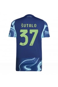 Ajax Josip Sutalo #37 Fotballdrakt Borte Klær 2025-26 Korte ermer